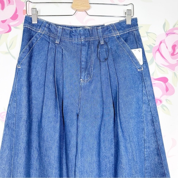 NEW Free People We The Free Equinox Trouser Ritual Blue Wide Leg Denim 26 - Picture 6 of 13